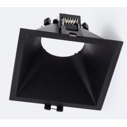 Foco fijo empotrar Cuadrado Konica PC Negro 85x85mm, para Lámpara GU10/MR16, desde 1,90€/ud